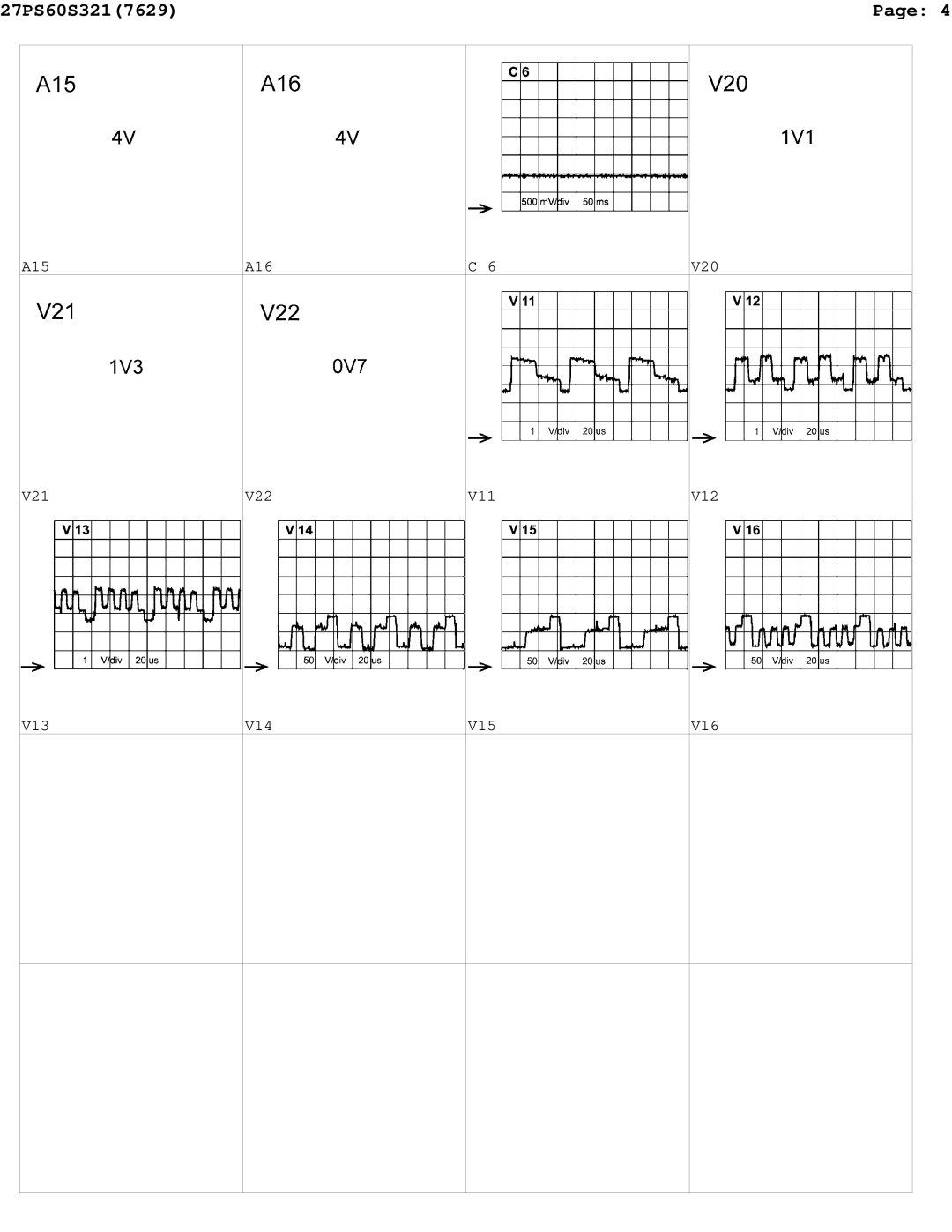 Philips 27PS60S321 manual A15 V21 V13 A16 V20 V22 V11 V12 V14 V15 V16 