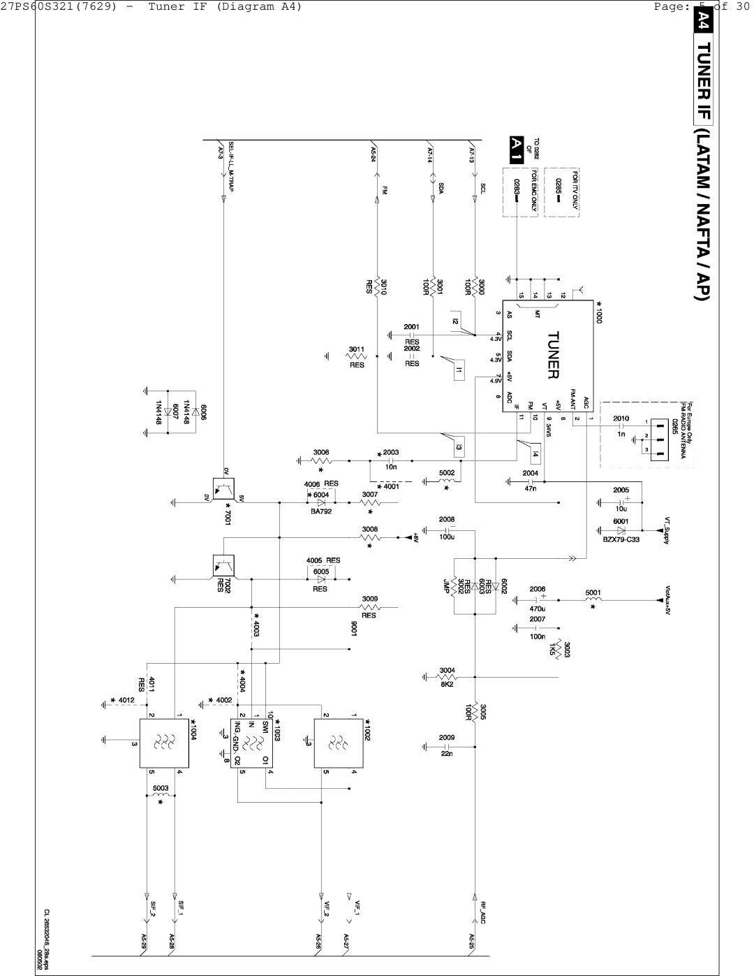 Philips manual 27PS60S3217629 Tuner if Diagram A4 