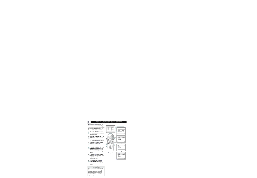 Philips 27PT5445/37 user manual HOW to USE the Language Control 