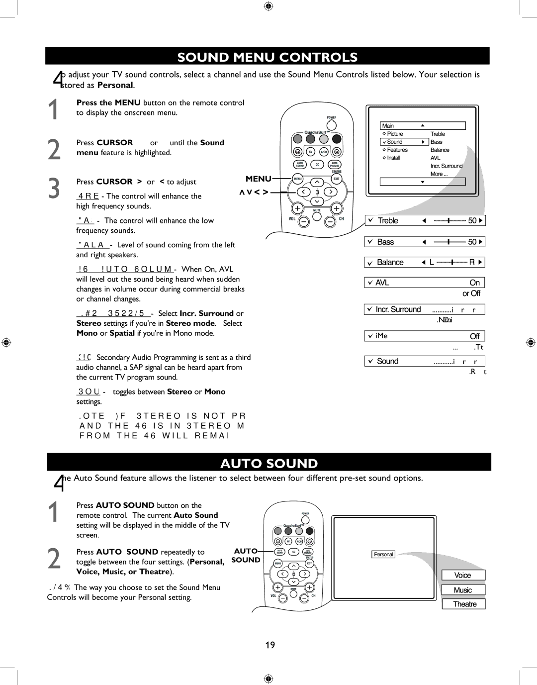 Philips 27PT6341 user manual Sound Menu Controls, Auto Sound 