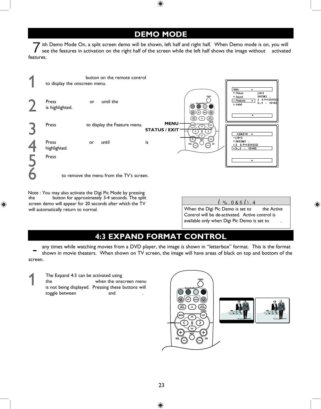 Philips 27PT6341 user manual Demo Mode, Expand Format Control, Toggle between Standard 43 and Expand 