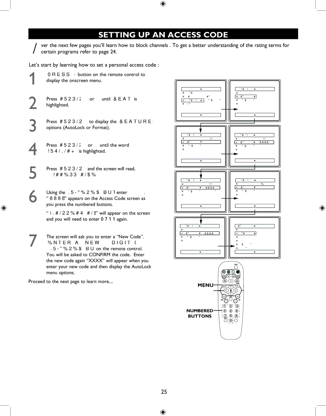 Philips 27PT6341 user manual Setting UP AN Access Code, Proceed to the next page to learn more 