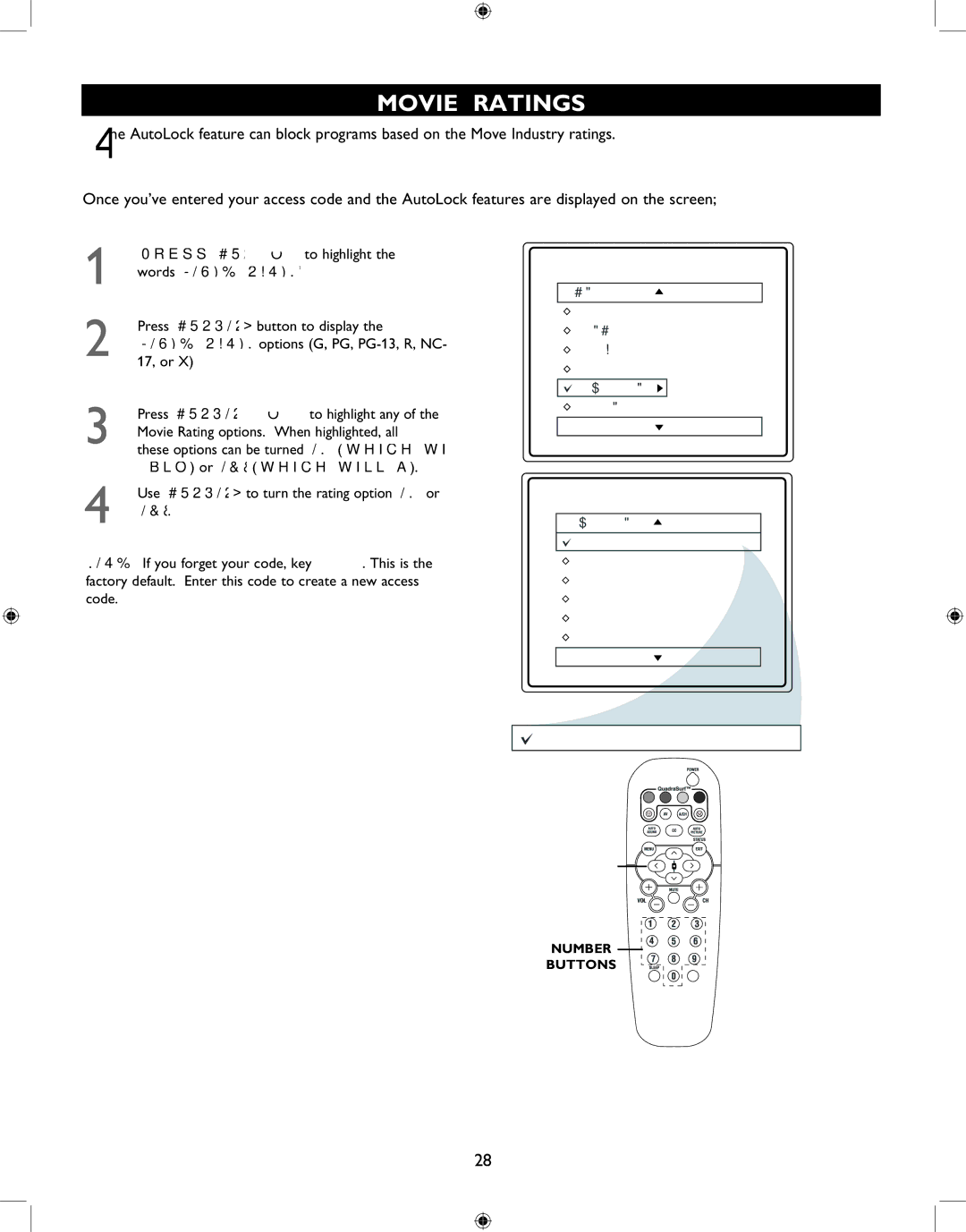 Philips 27PT6341 user manual Movie Ratings, Off 