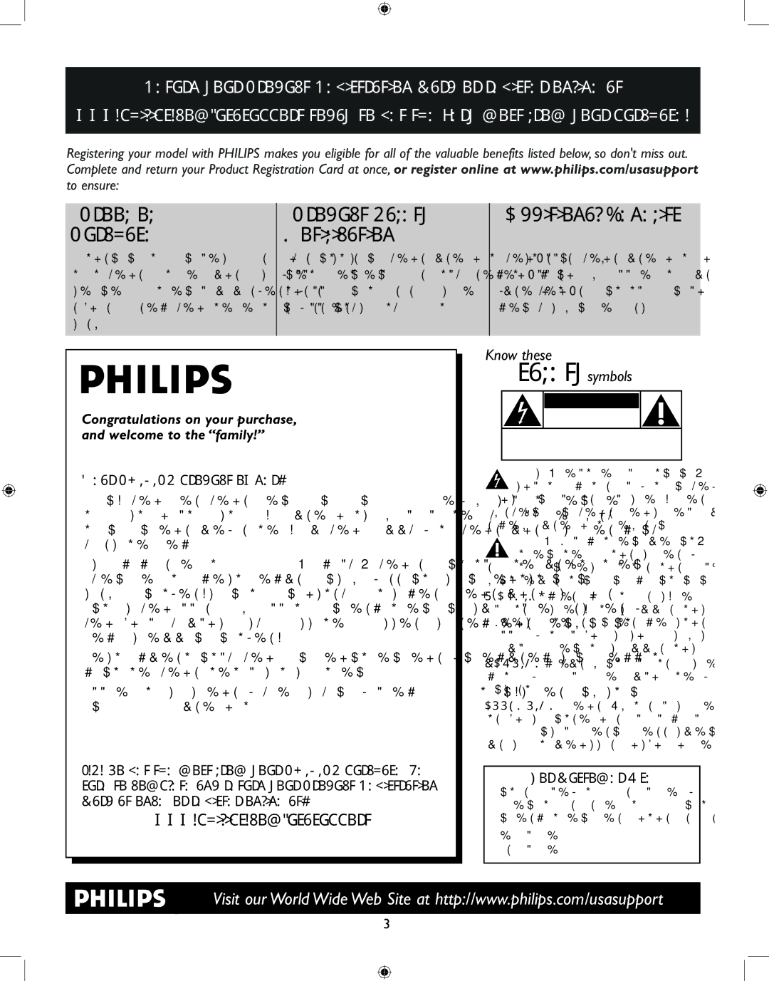 Philips 27PT6341 user manual Product Safety Notification 