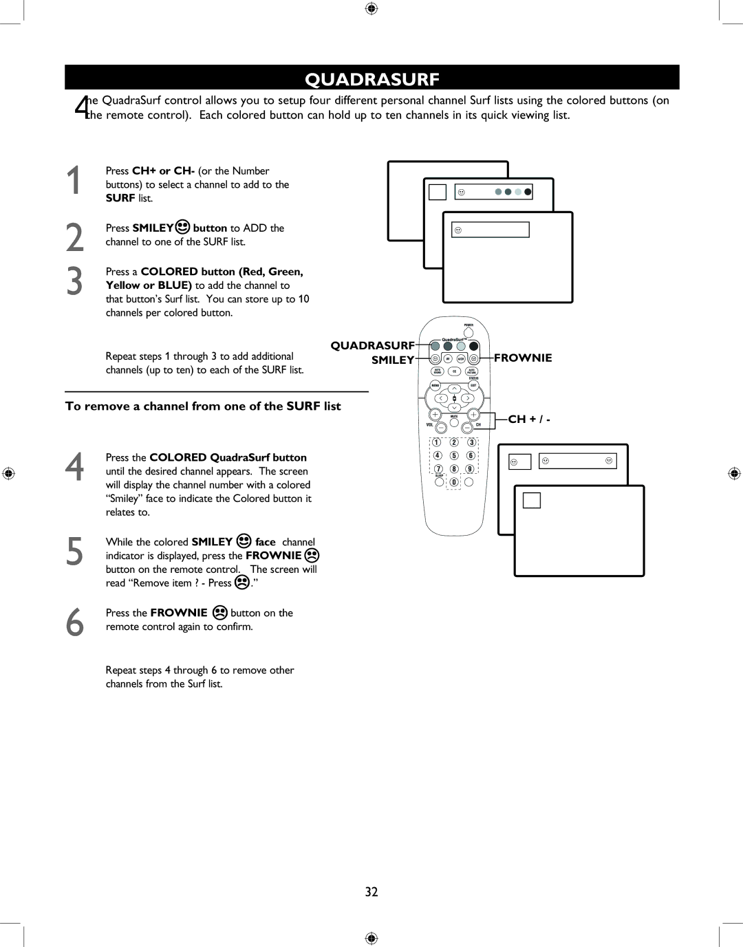 Philips 27PT6341 user manual Quadrasurf 