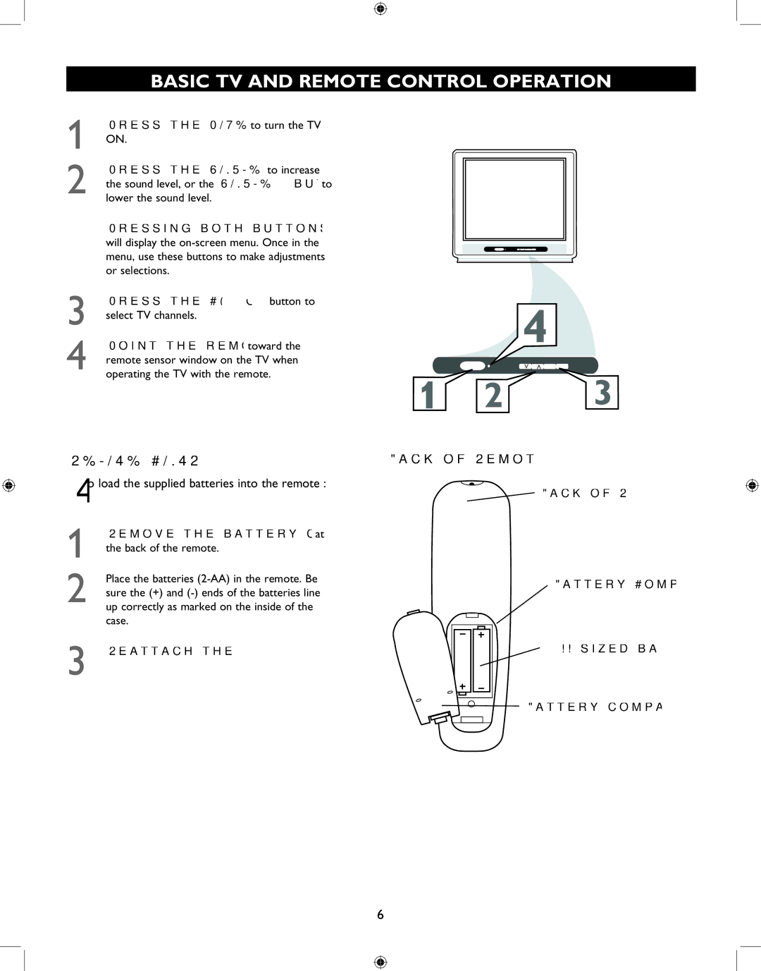 Philips 27PT6341 Basic TV and Remote Control Operation, Pressing both buttons at the same time, Reattach the battery lid 