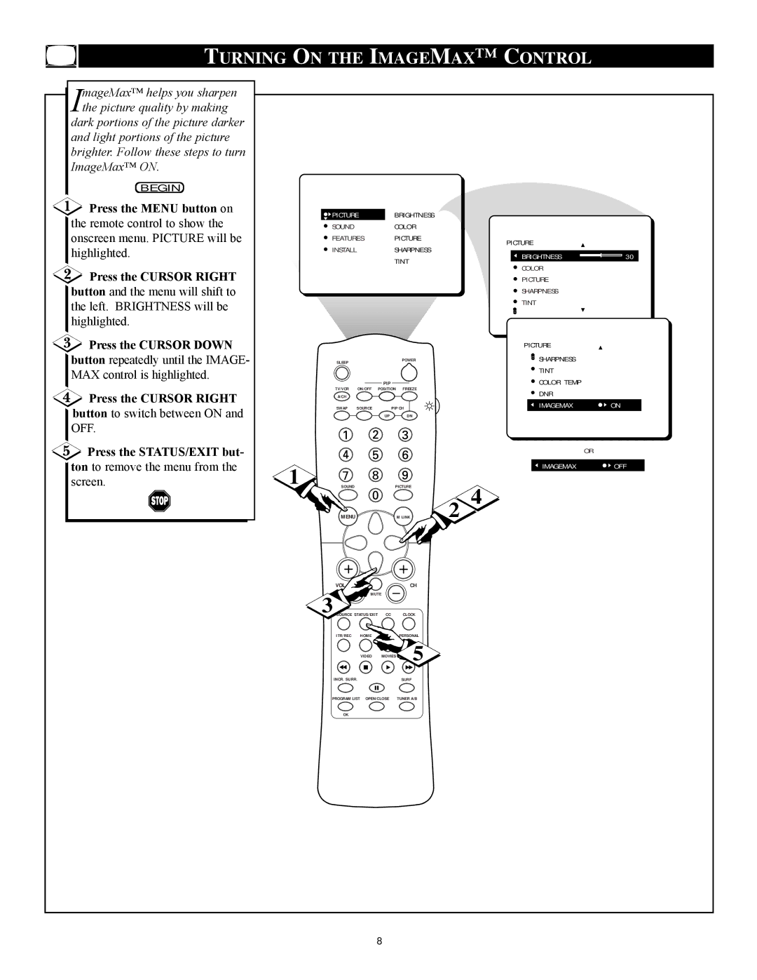 Philips 27PT71B1 manual Control 