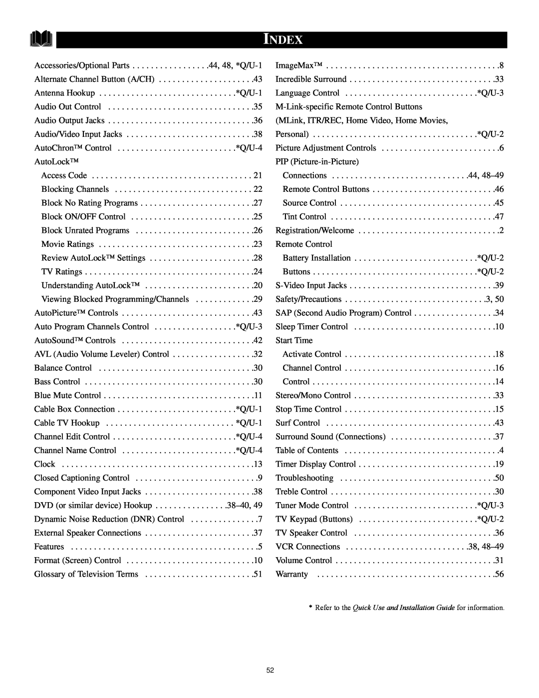 Philips 27PT71B1 manual Index, AutoPicture 