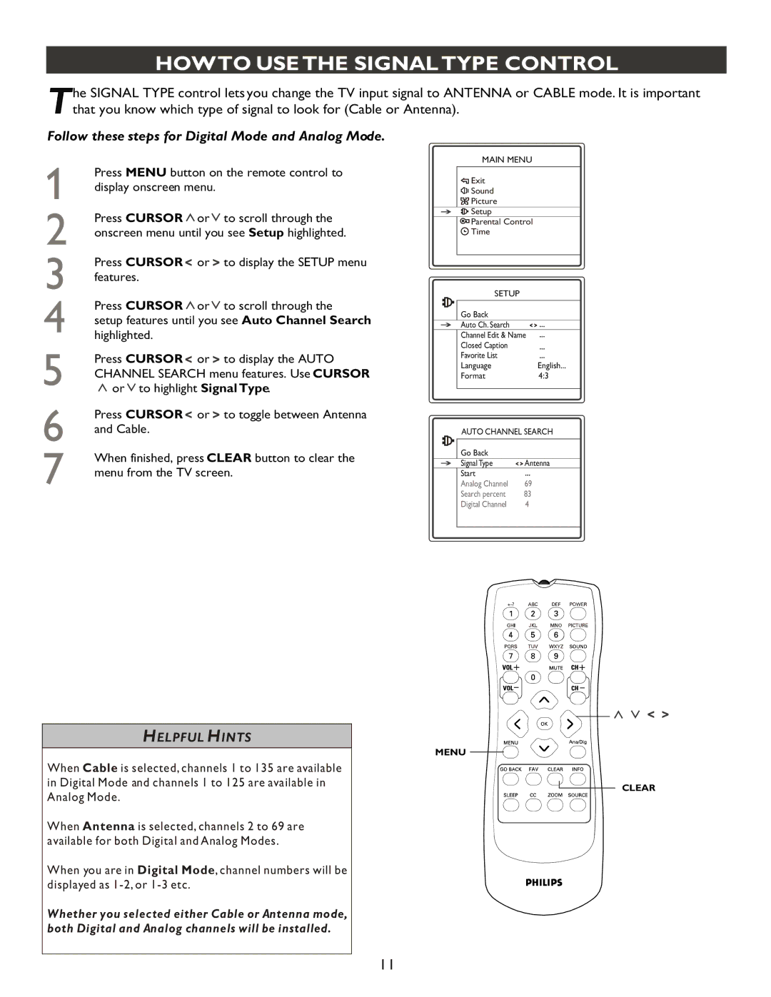 Philips 27PT9007D user manual Howto USE the Signal Type Control 