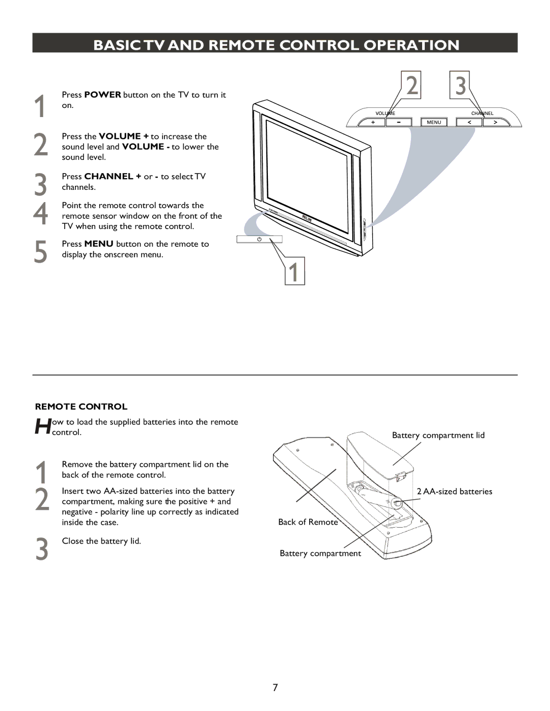 Philips 27PT9007D user manual Basic TV and Remote Control Operation 