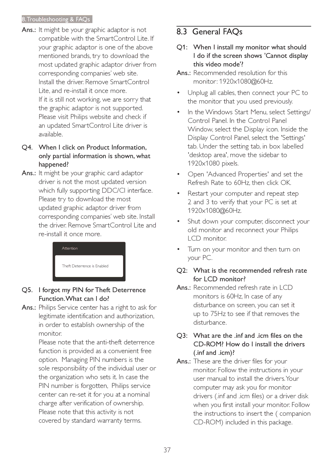 Philips 2.84E+07 user manual General FAQs 