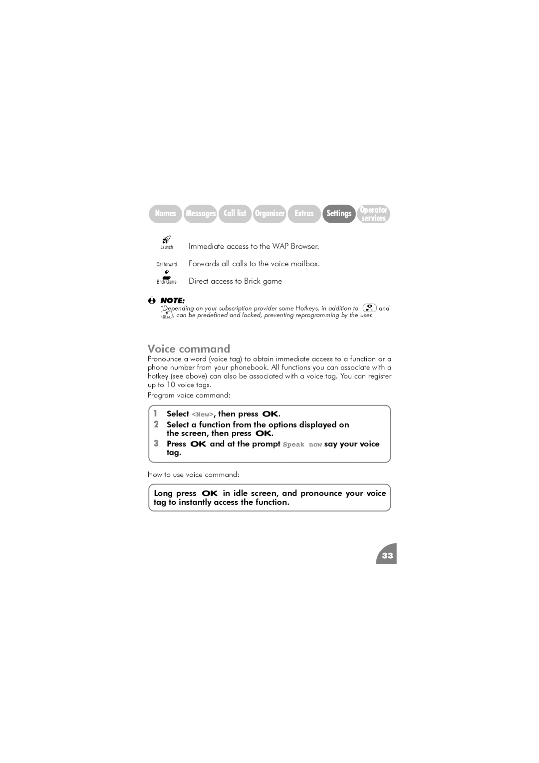 Philips 288 manual Voice command 