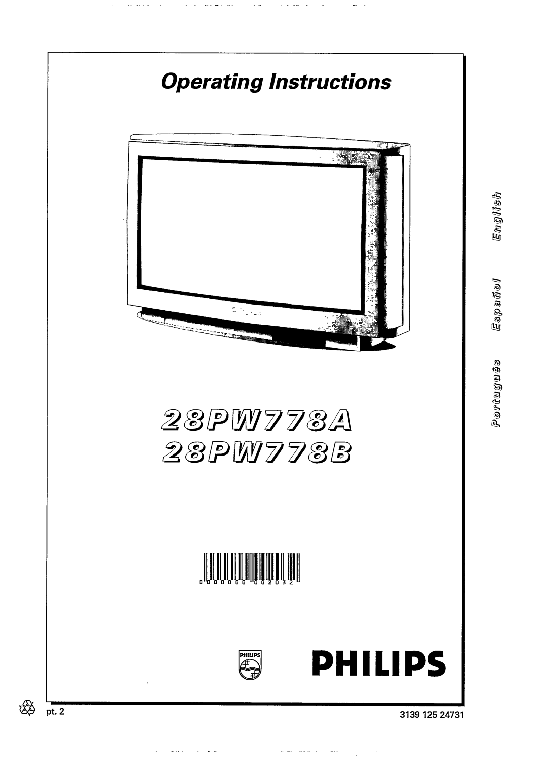 Philips 28PW778A, 28PW778B manual 