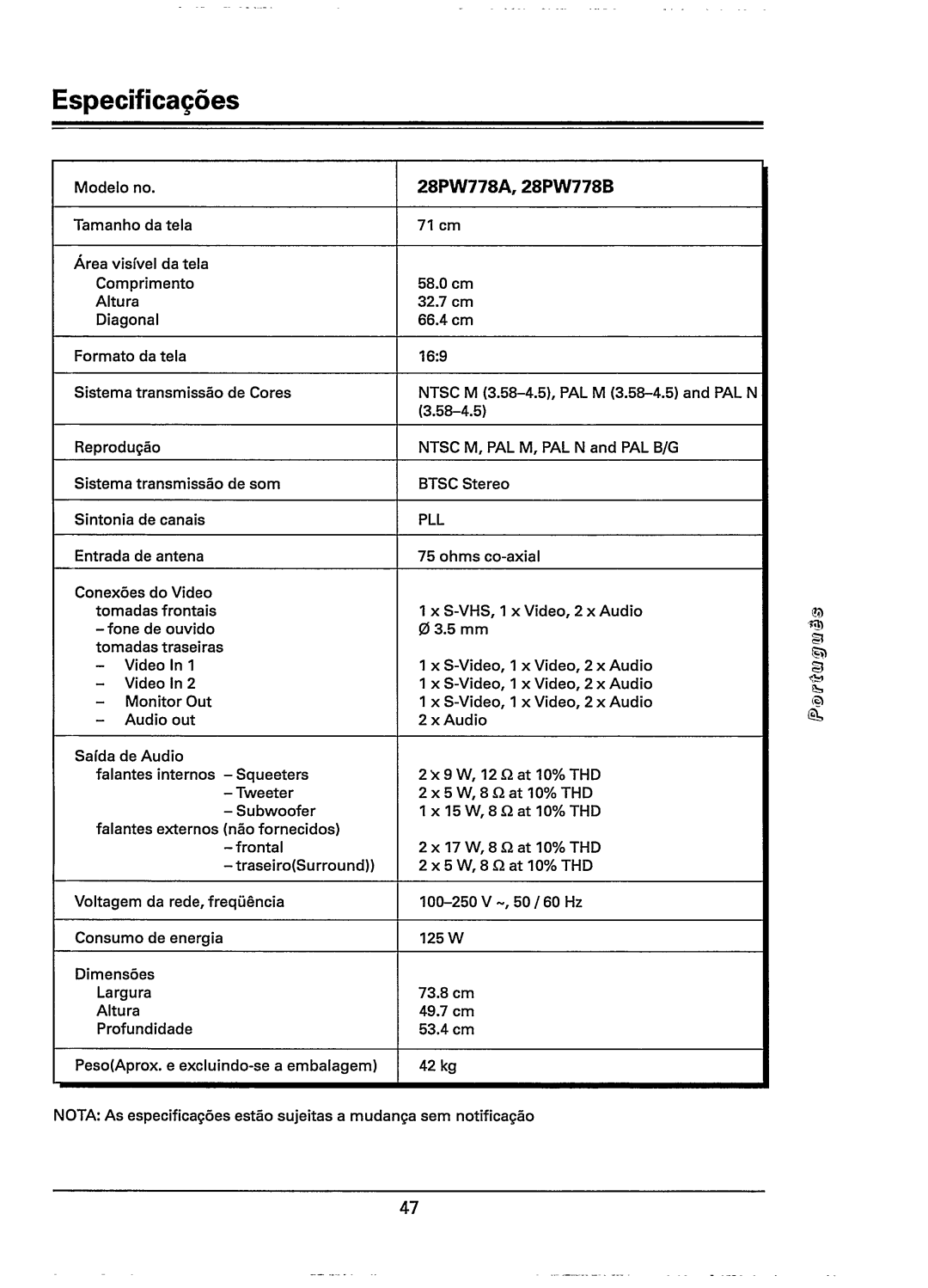 Philips 28PW778B, 28PW778A manual 