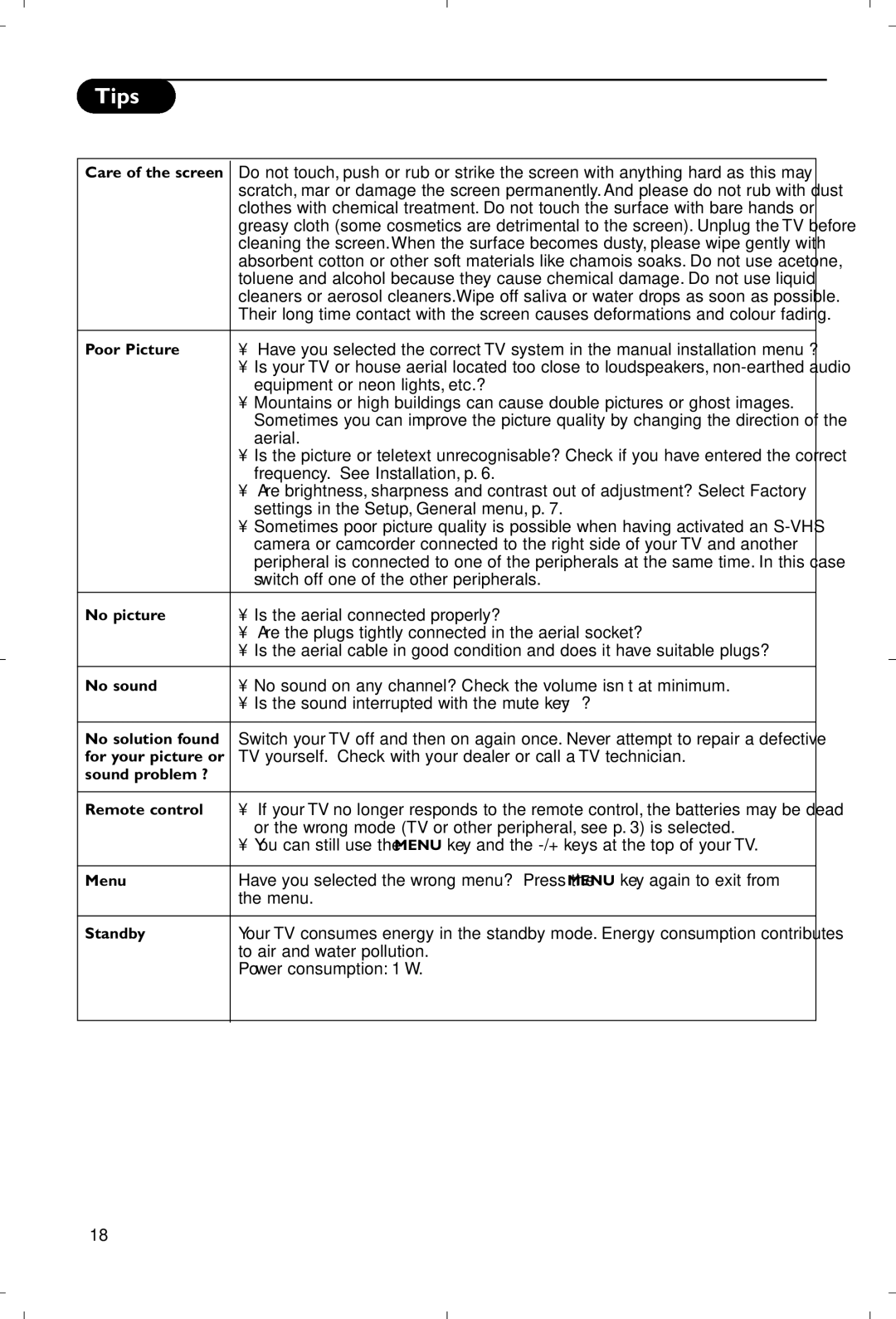 Philips 28PW9520/12 instruction manual Tips 