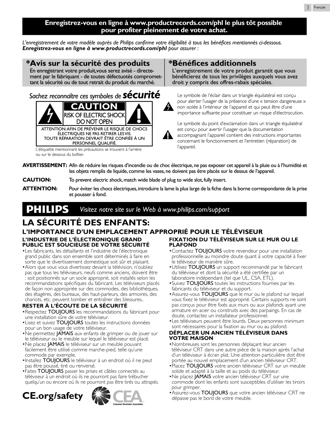 Philips 29PFL4908 user manual CE.org/safety 