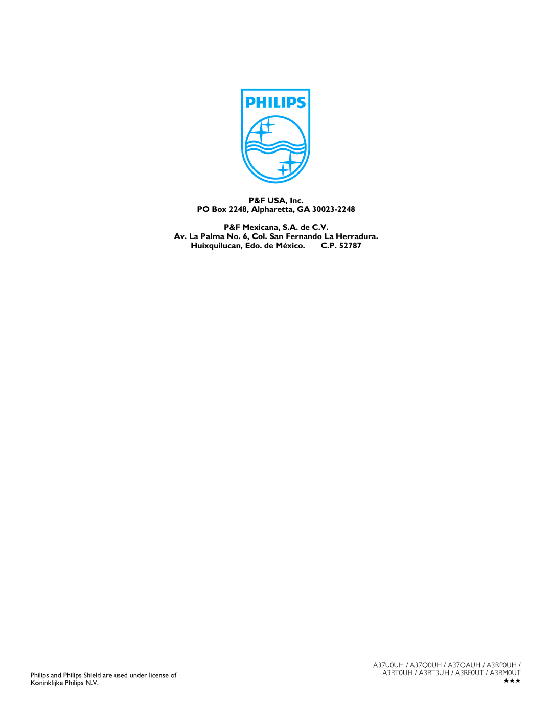 Philips 29PFL4908 user manual Philips and Philips Shield are used under license, Koninklijke Philips N.V 