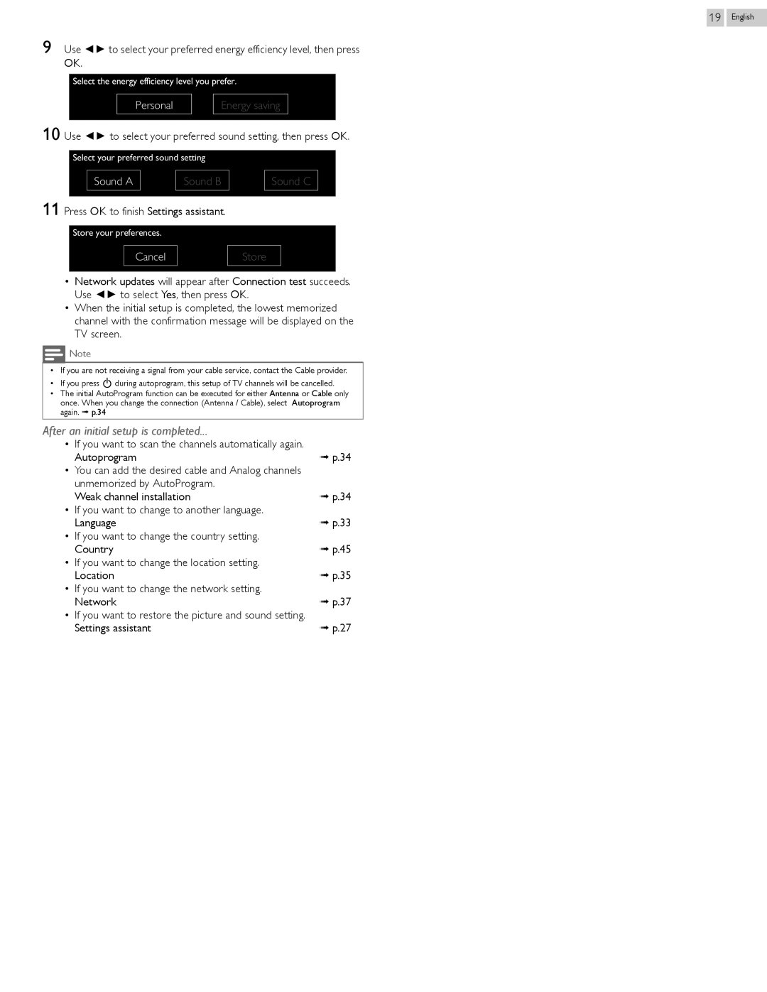 Philips 29PFL4908/F7 user manual Personal, Sound a, Cancel 