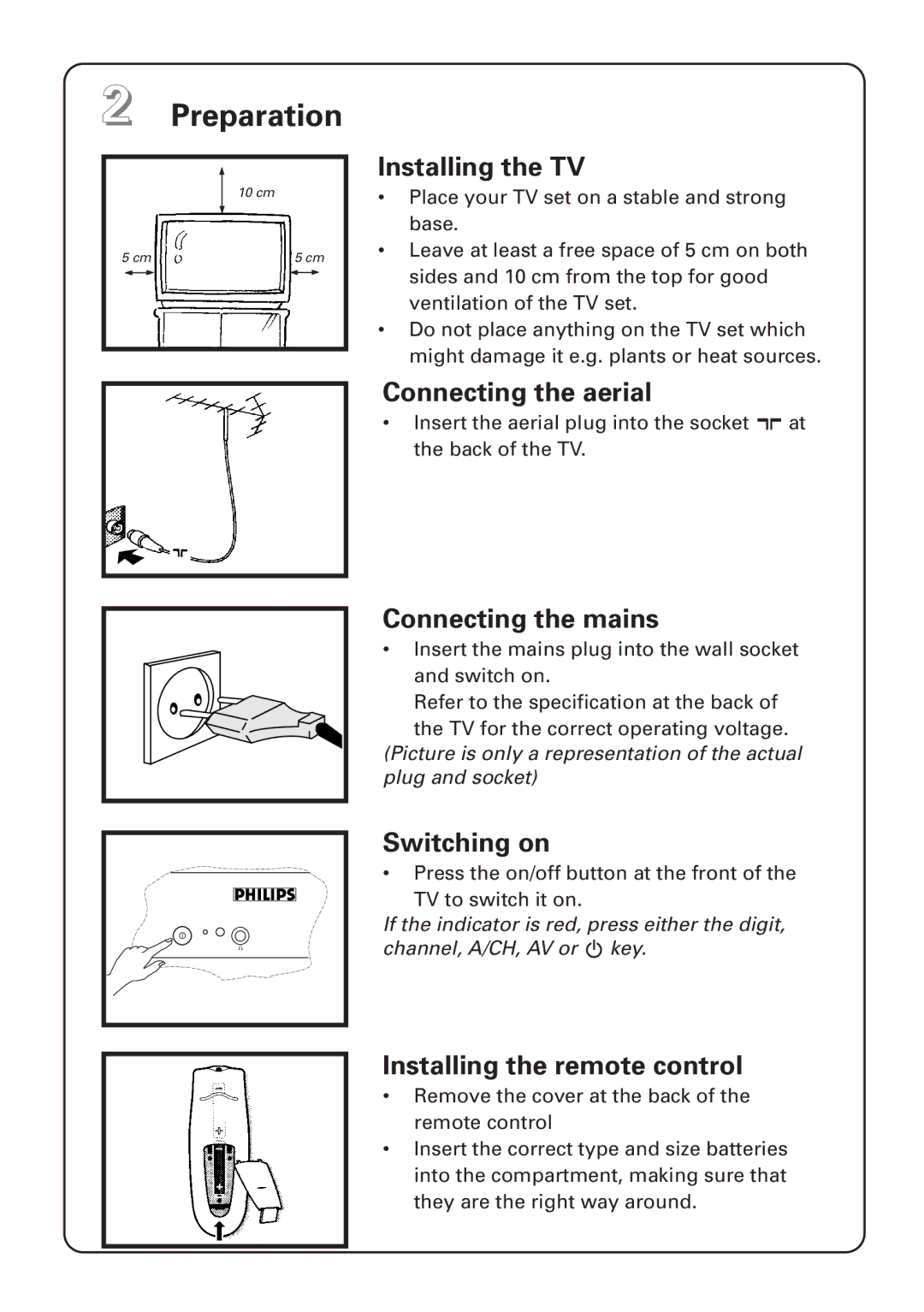 Philips 29PT instruction manual Preparation 