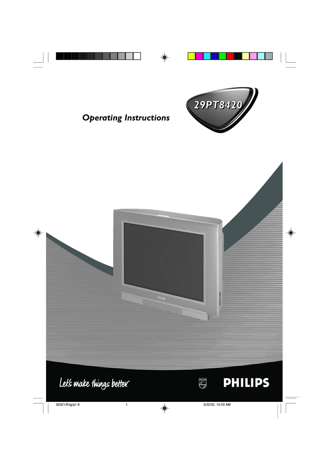 Philips 29PT8420 operating instructions 