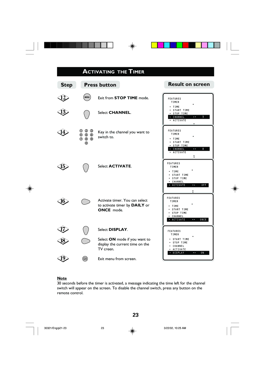 Philips 29PT8420 operating instructions Exit from Stop Time mode, Switch to 