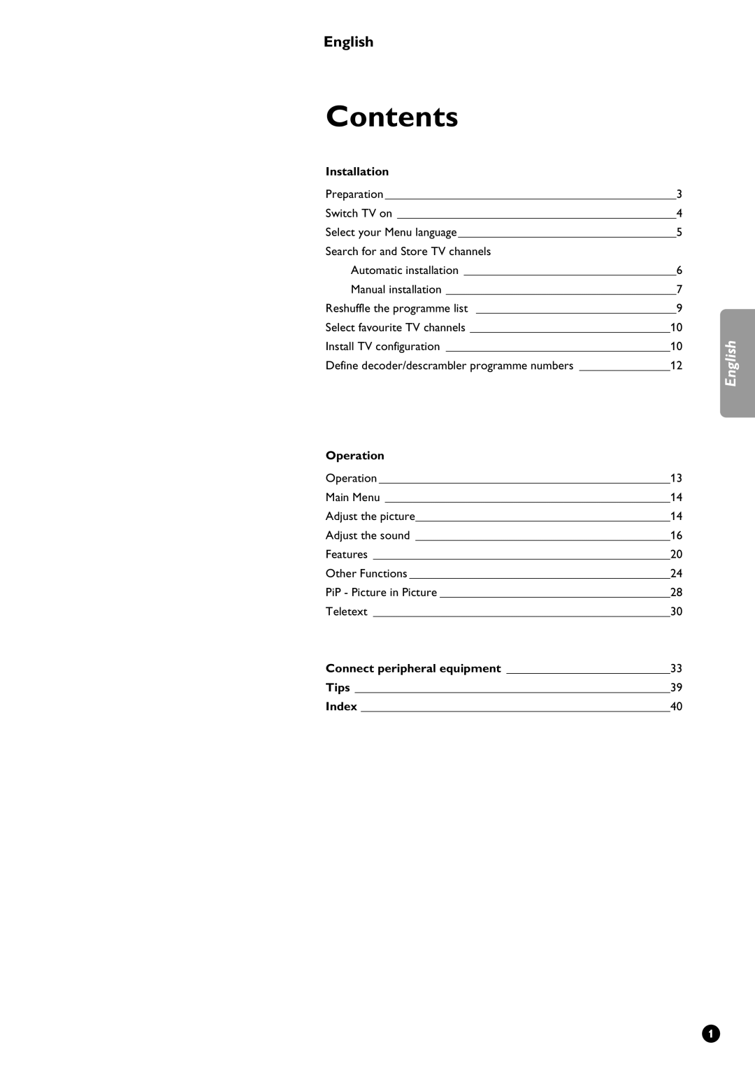 Philips 29PT9111/01 manual Contents 