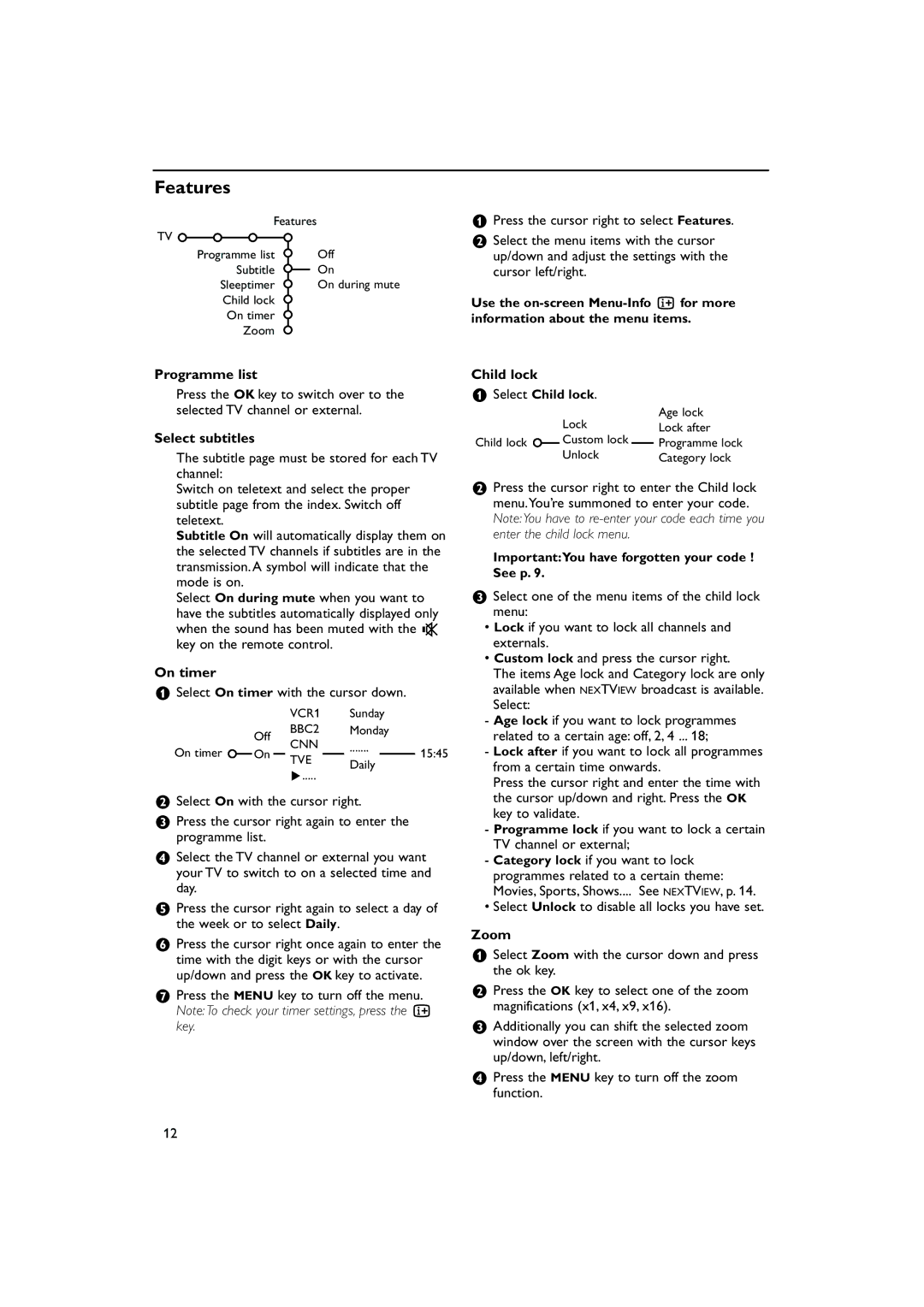 Philips 29PT9417 instruction manual Features 