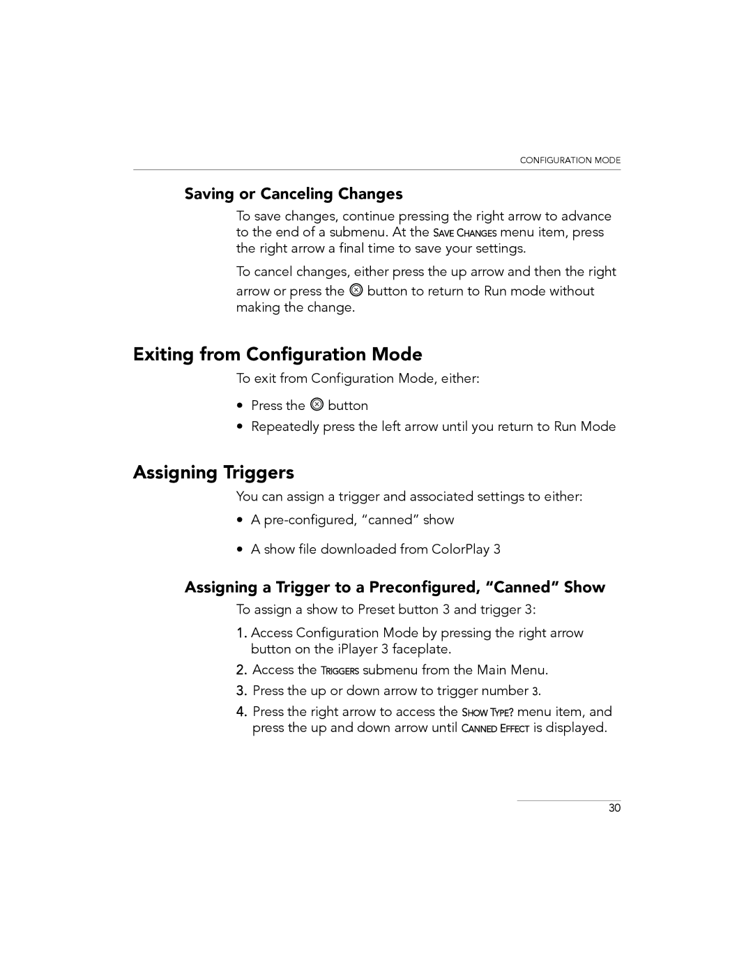 Philips 3 manual Exiting from Configuration Mode, Assigning Triggers, Saving or Canceling Changes 