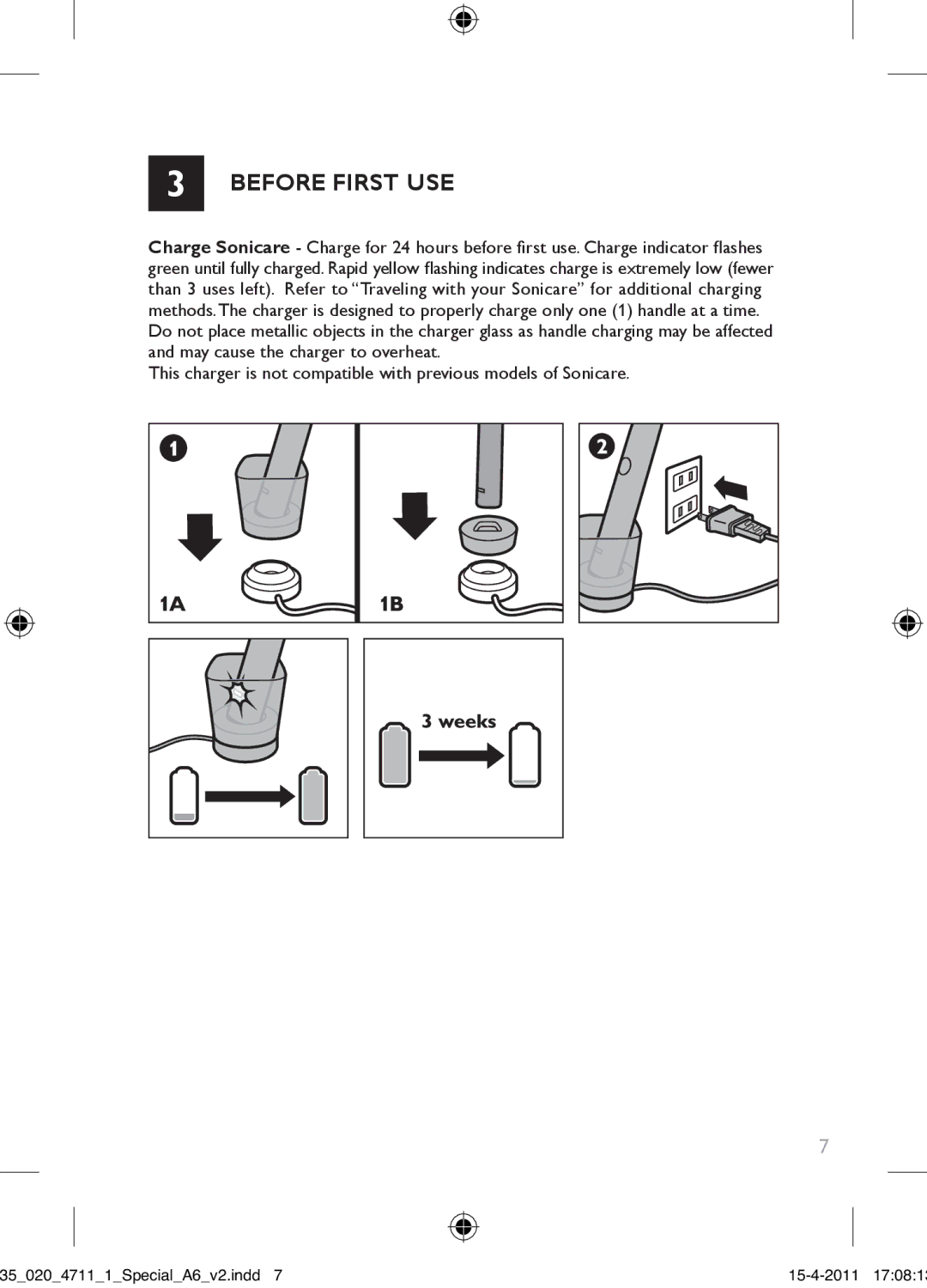 Philips 300 Series manual BeFOre FirST USe 