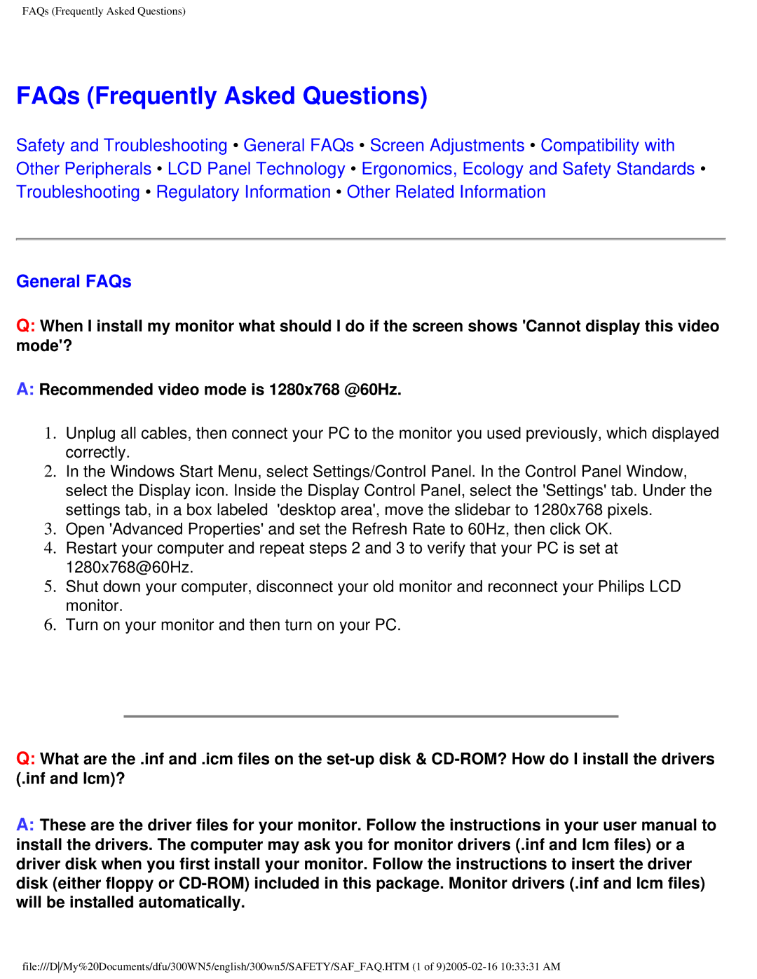 Philips 300WN5 manual FAQs Frequently Asked Questions, General FAQs 