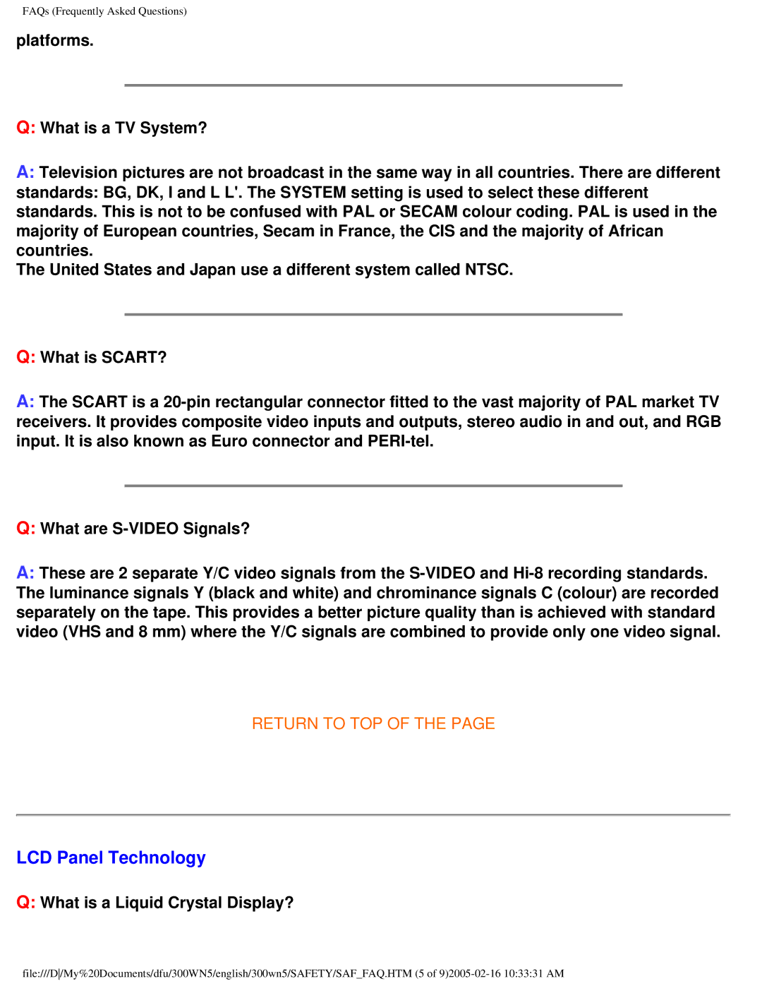 Philips 300WN5 manual LCD Panel Technology, What is a Liquid Crystal Display? 