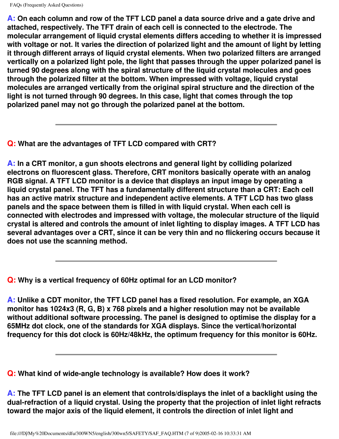 Philips 300WN5 manual FAQs Frequently Asked Questions 