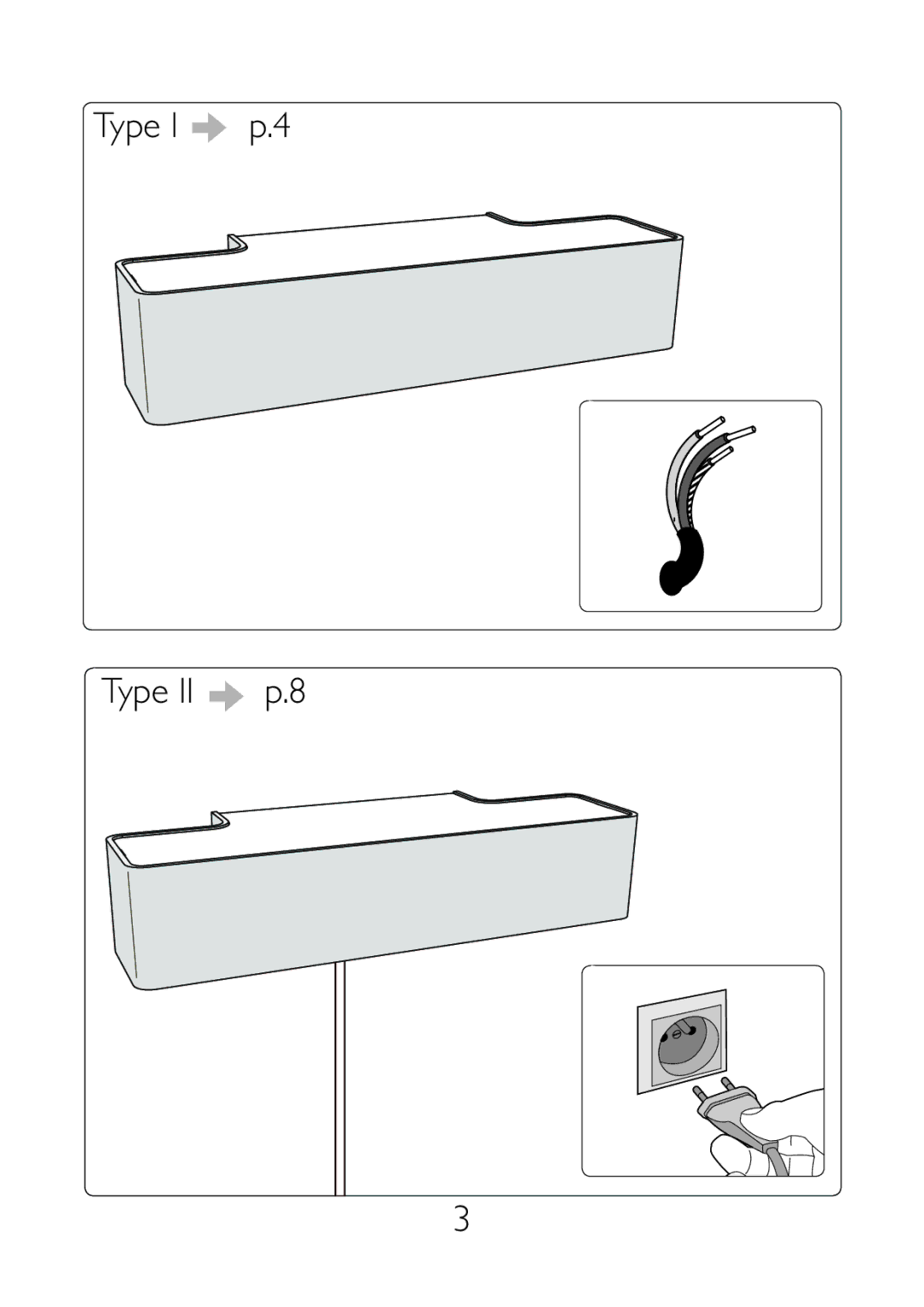 Philips 30185/**/16 user manual Type I p.4 Type II p.8 