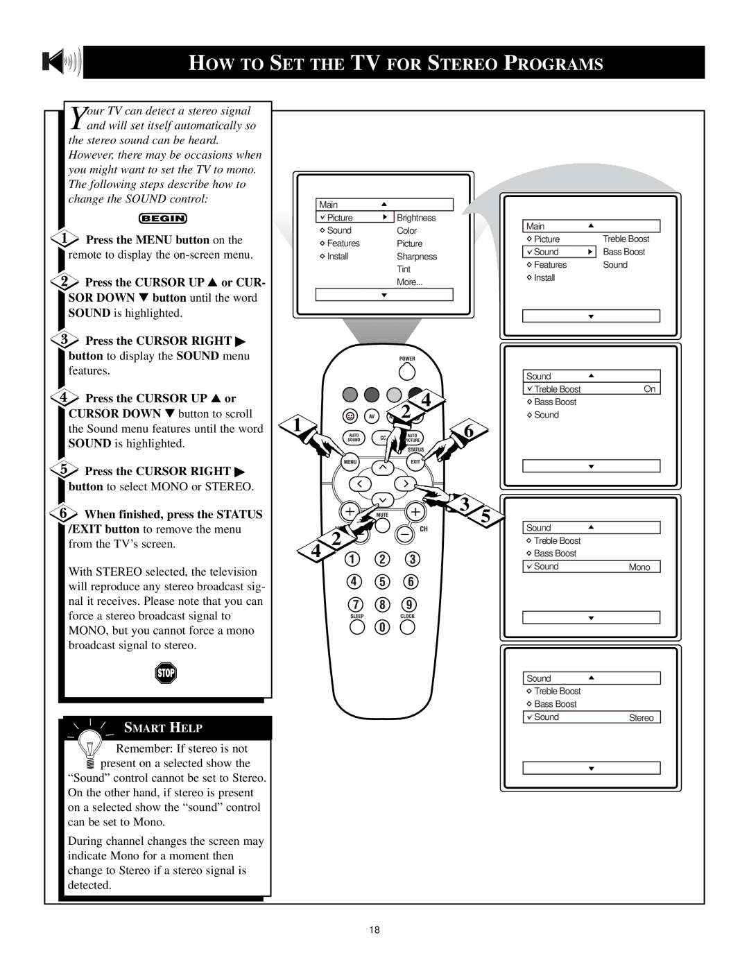 Philips 3121 235 20061 manual HOW to SET the TV for Stereo Programs 