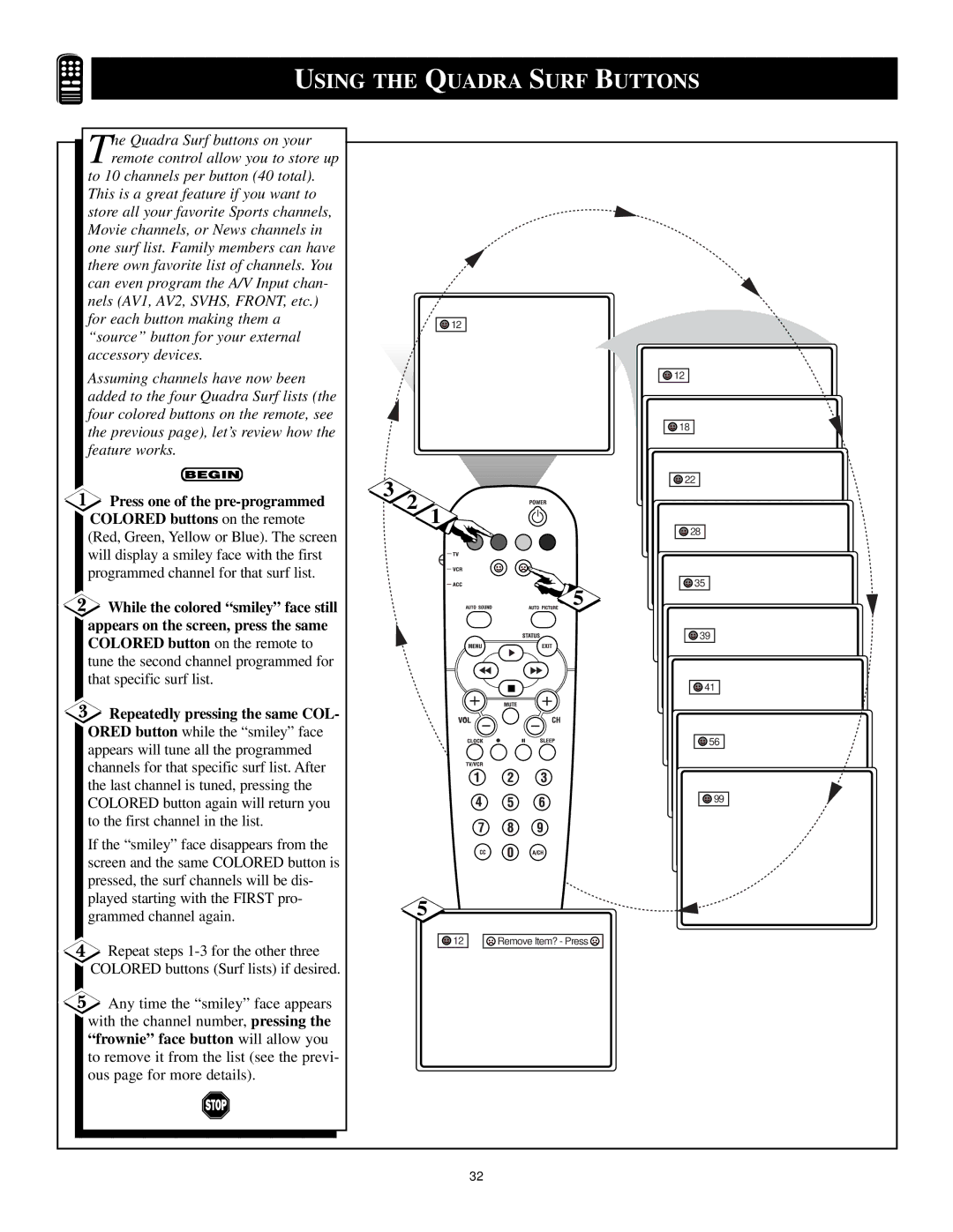 Philips 3139 125 29371 manual Repeatedly pressing the same COL, Frownie face button will allow you 