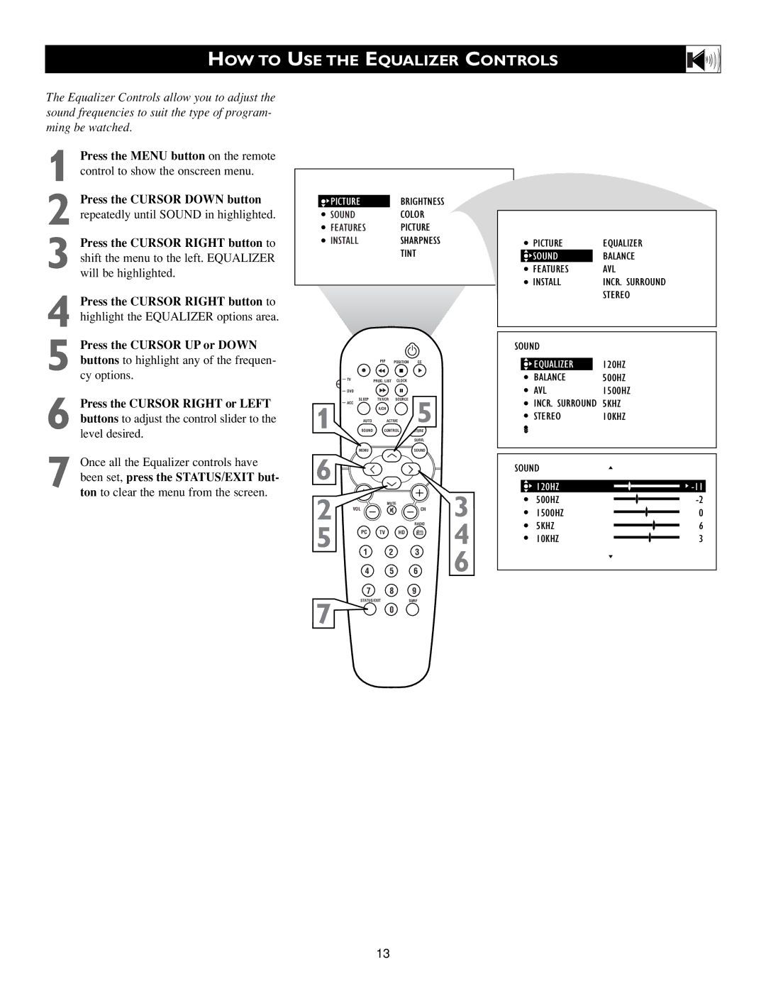 Philips 3139 125 31421 warranty HOW to USE the Equalizer Controls 