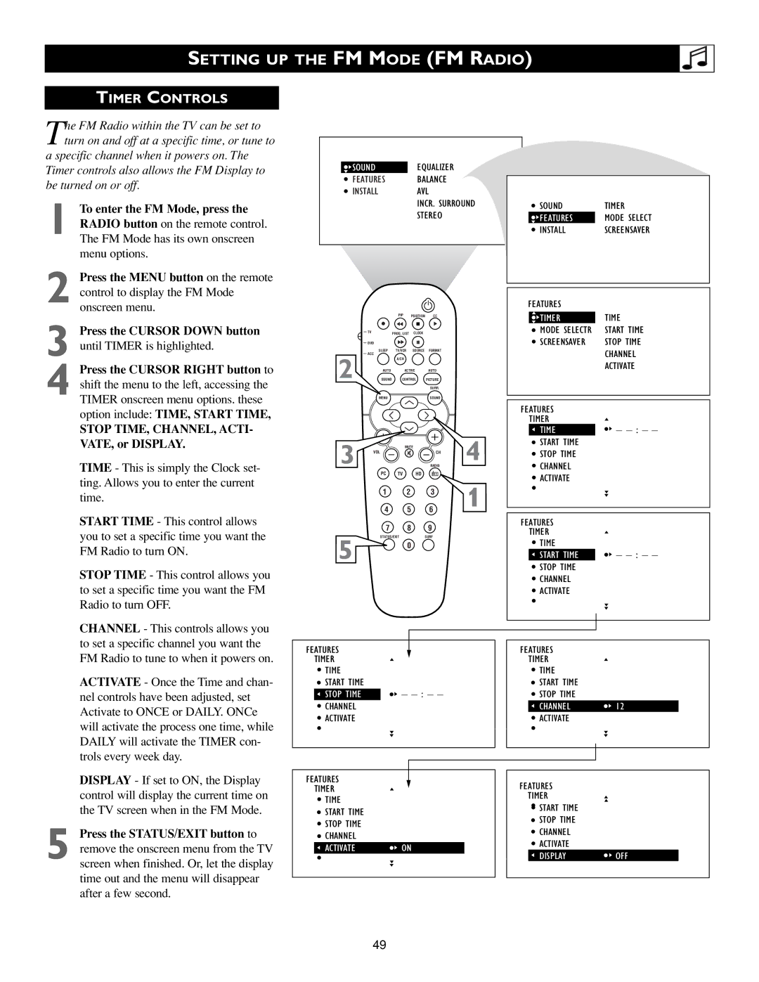 Philips 3139 125 31421 warranty Timer Controls 