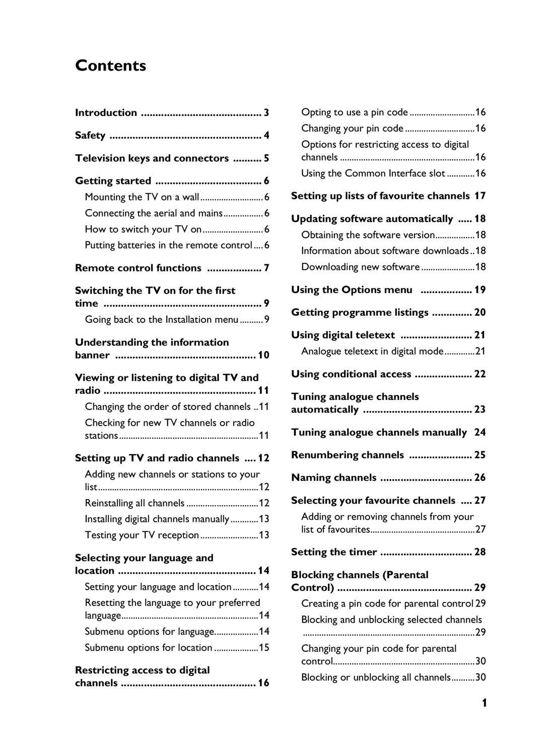 Philips 3139 user manual Contents 