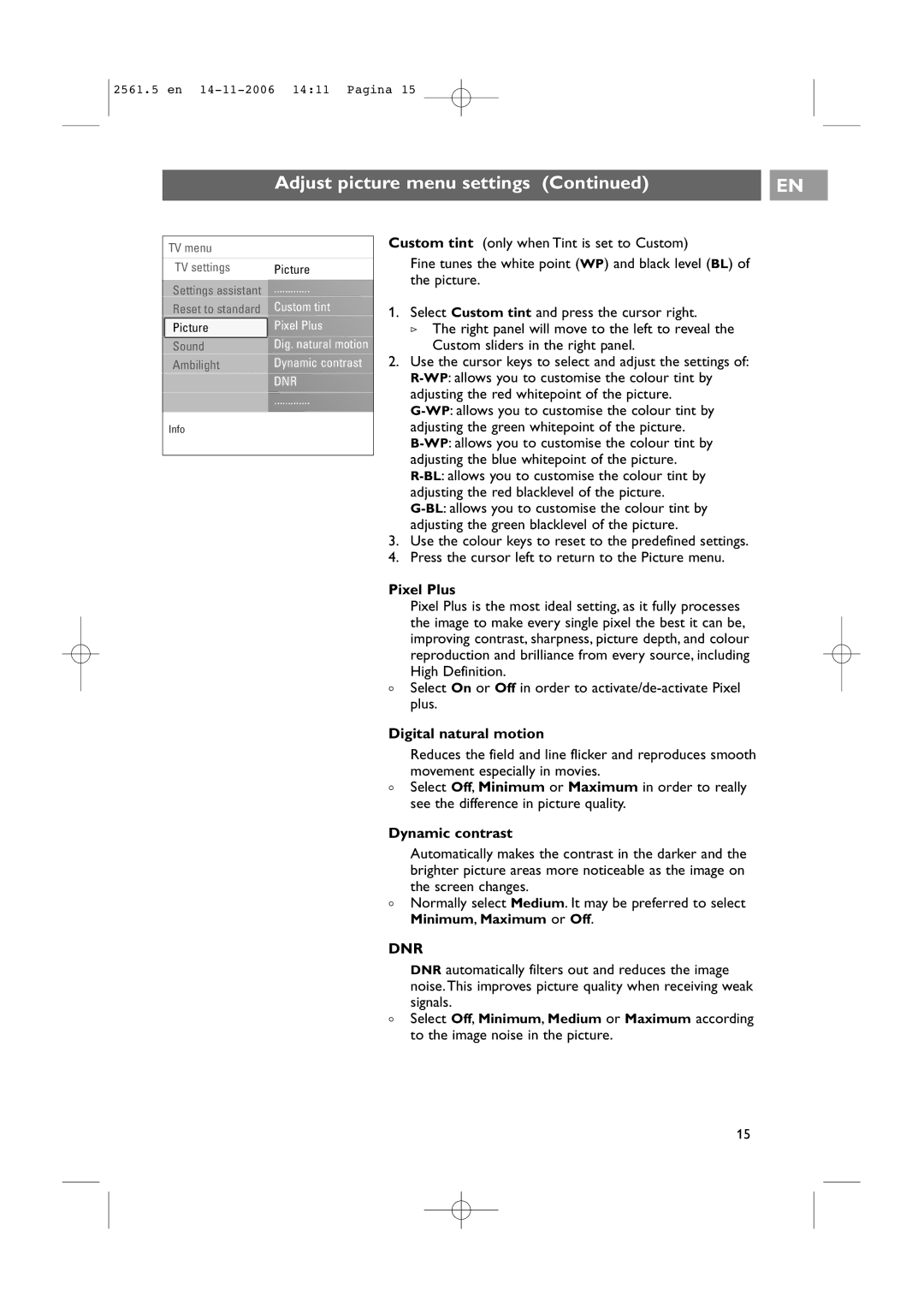 Philips 32-37-42PF9531/79-98 user manual Pixel Plus, Digital natural motion, Dynamic contrast 