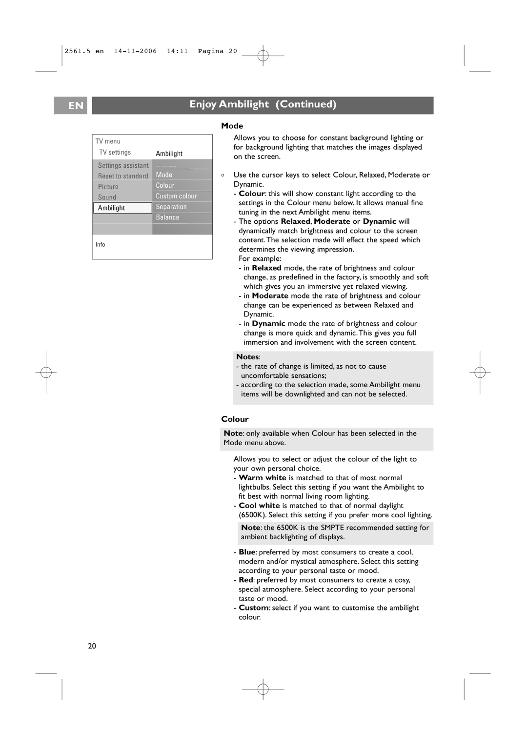 Philips 32-37-42PF9531/79-98 user manual Colour, For example 