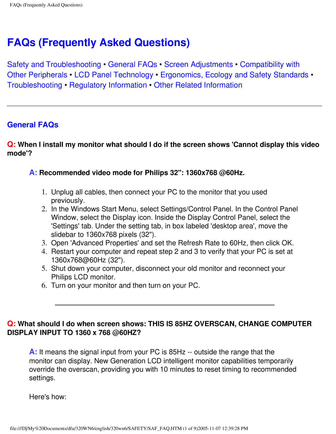 Philips 320WN6 manual FAQs Frequently Asked Questions, General FAQs 