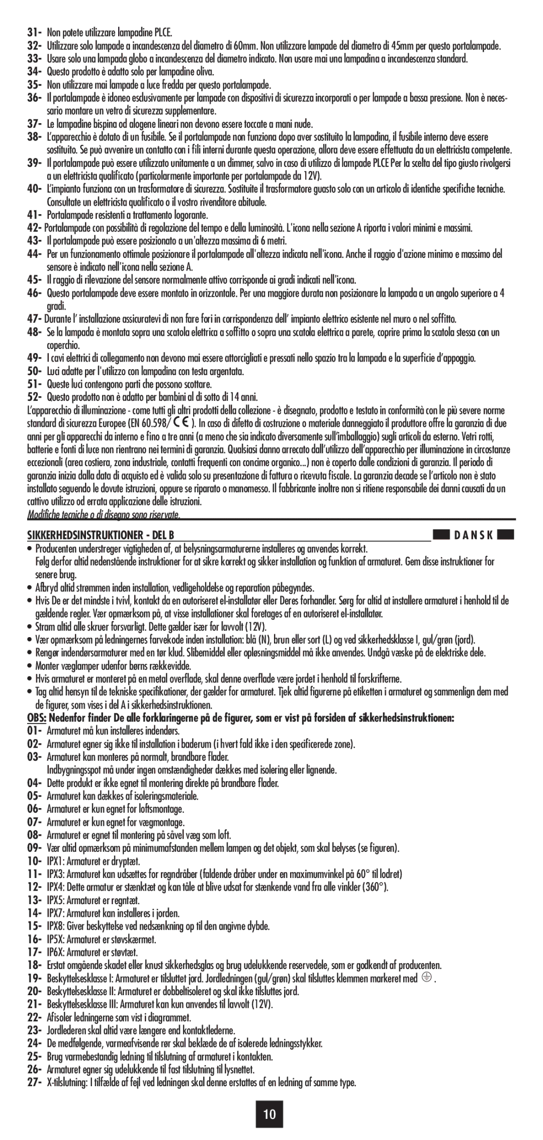 Philips 32615/31/16 user manual Non potete utilizzare lampadine Plce, Portalampade resistenti a trattamento logorante 