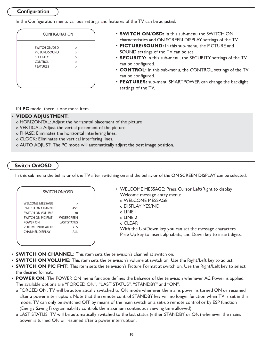 Philips 32HF7445 user manual Switch On/OSD, PC mode, there is one more item 