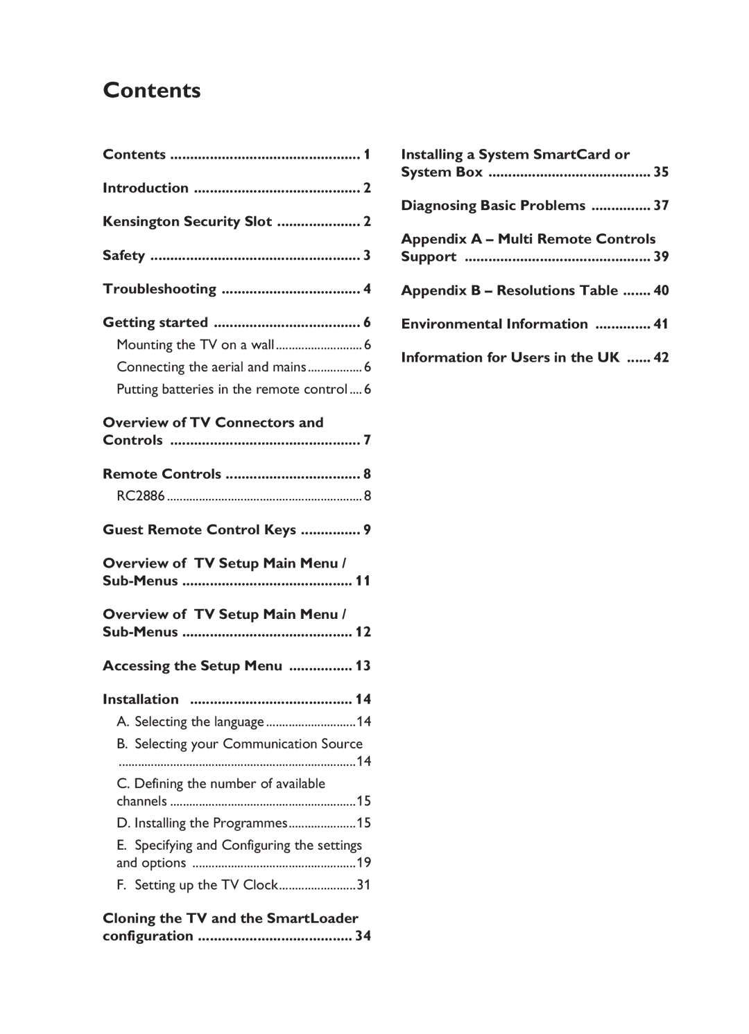 Philips 32HF5445, 32HF7875 user manual Contents 