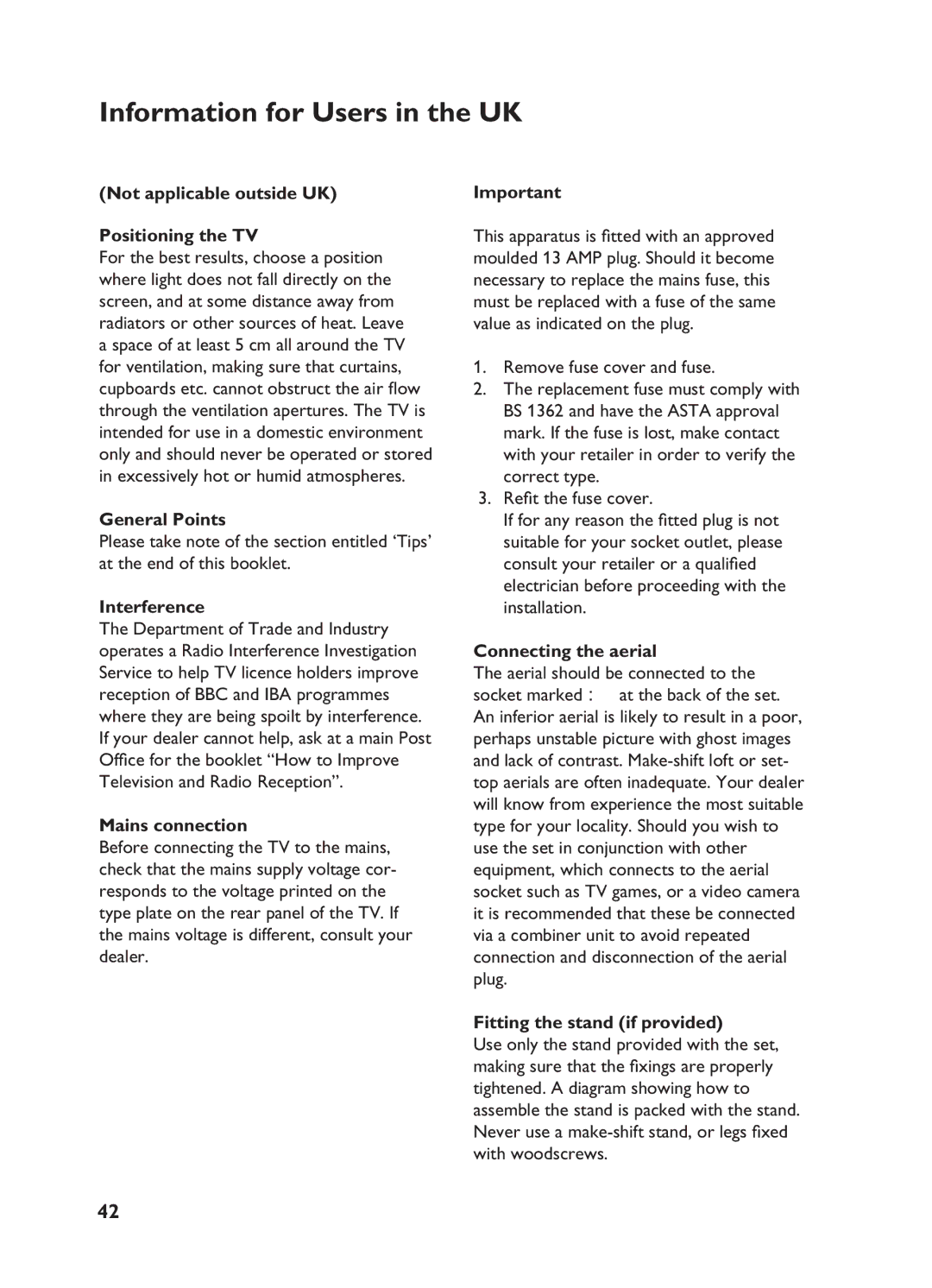 Philips 32HF7875, 32HF5445 user manual Information for Users in the UK 