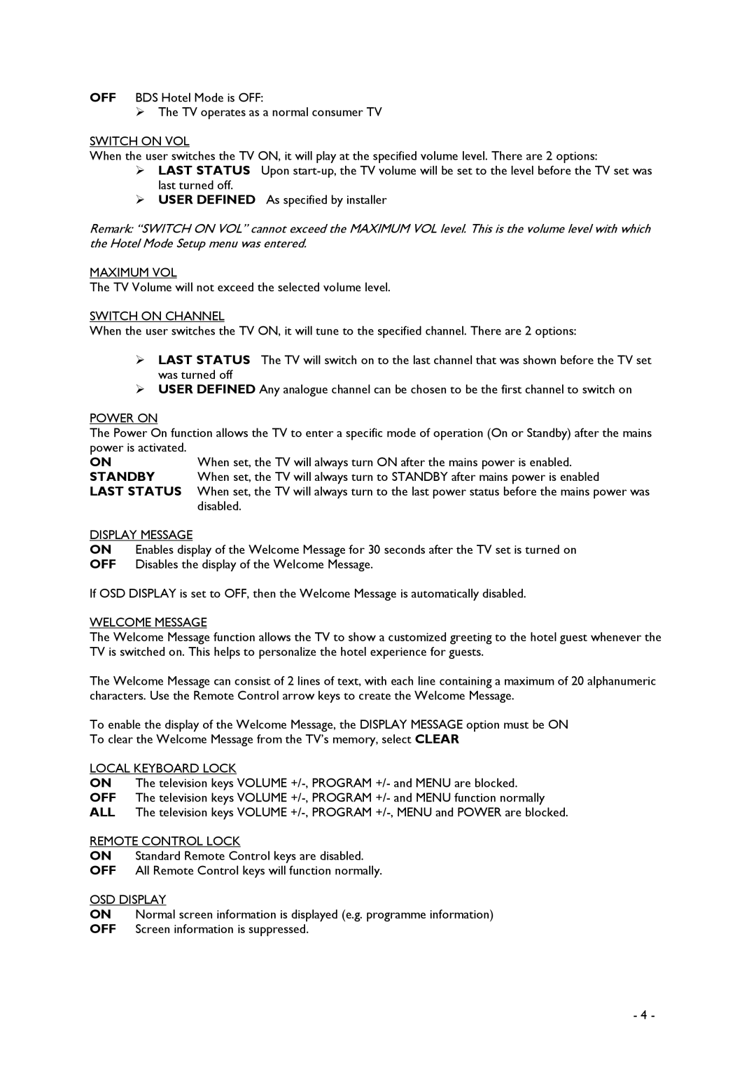 Philips 32HF9385D manual Standby Last Status 