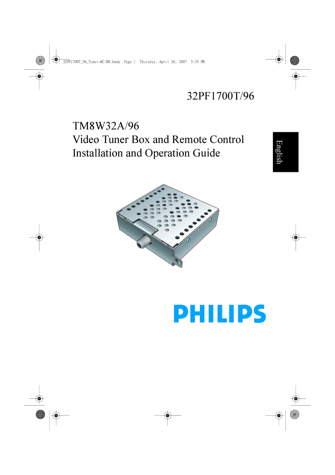 Philips 32PF1700T/96 manual English 