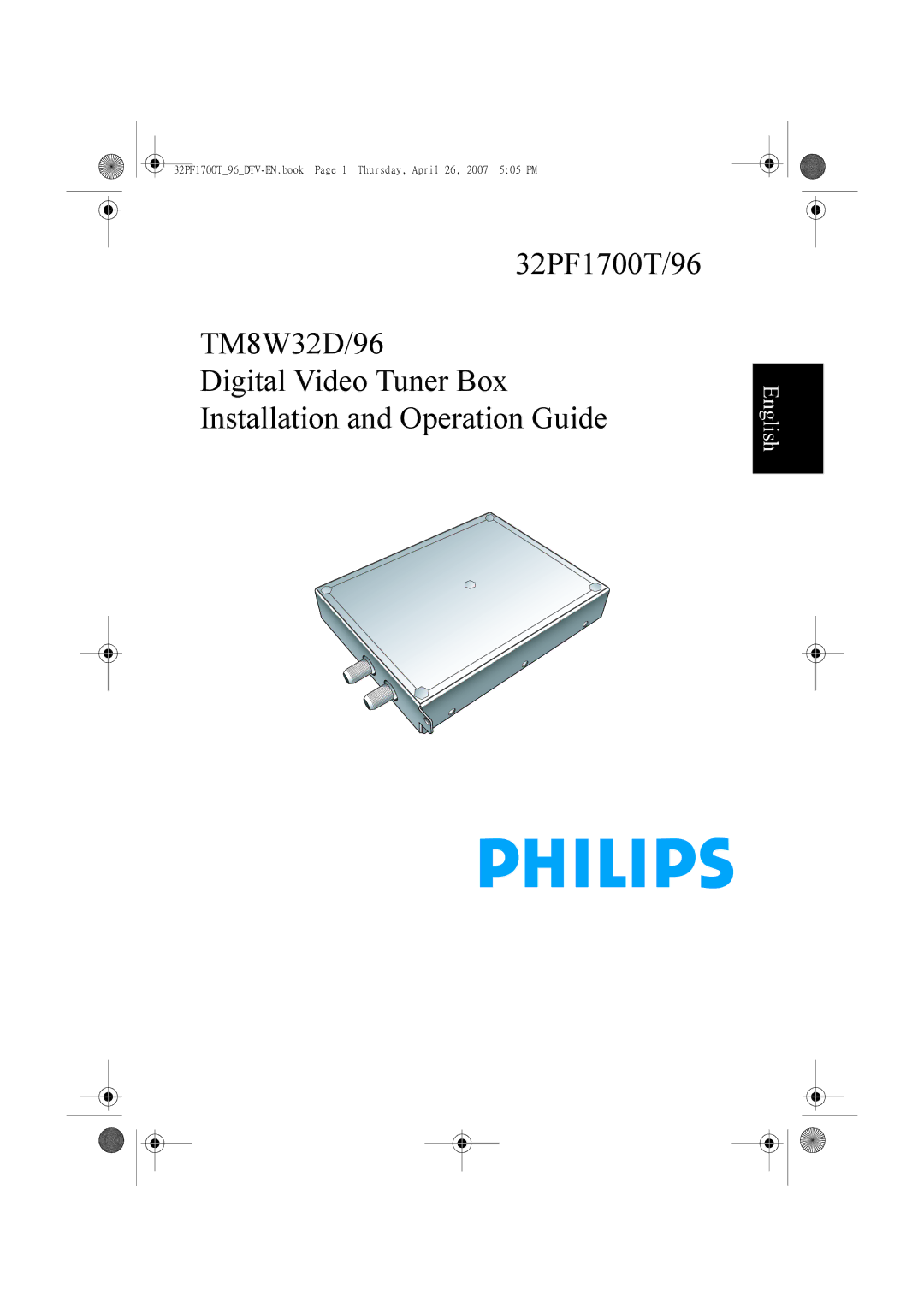 Philips 32PF1700T/96 manual English 