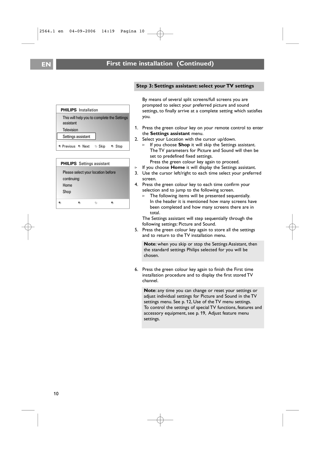 Philips 32PF9431/93 user manual Settings assistant select your TV settings 