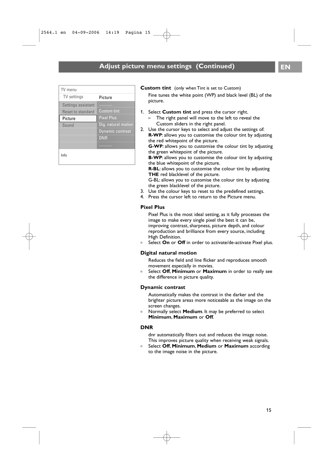 Philips 32PF9431/93 user manual Pixel Plus, Digital natural motion, Dynamic contrast 